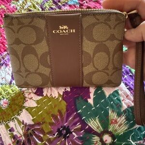 Coach Brown Wristlet Bag. NEVER USED